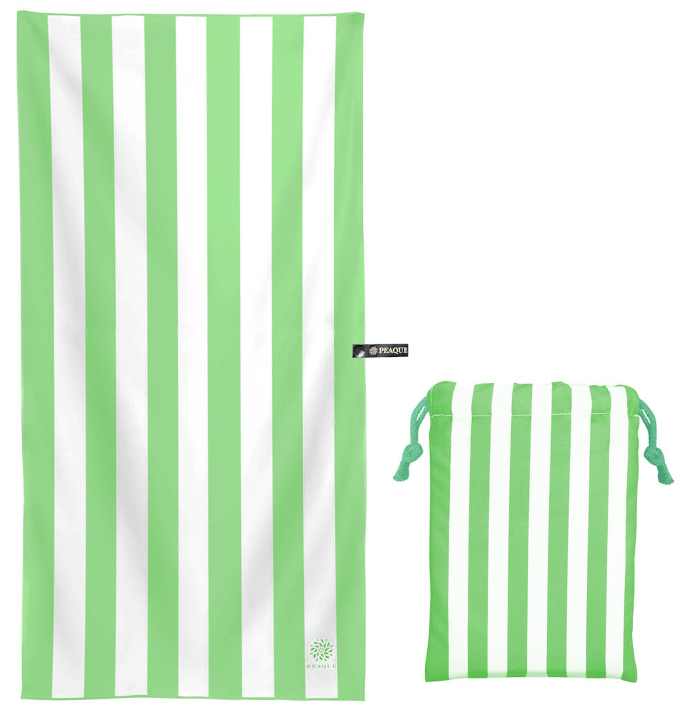 Mikrofaserhandtuch mit Tradetasche - Badetuch - grün