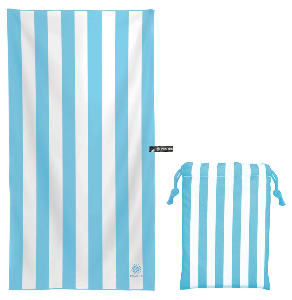 Mikrofaserhandtuch mit Tradetasche - Badetuch - hellblau