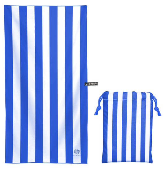 Mikrofaserhandtuch mit Tradetasche - Badetuch - royalblau